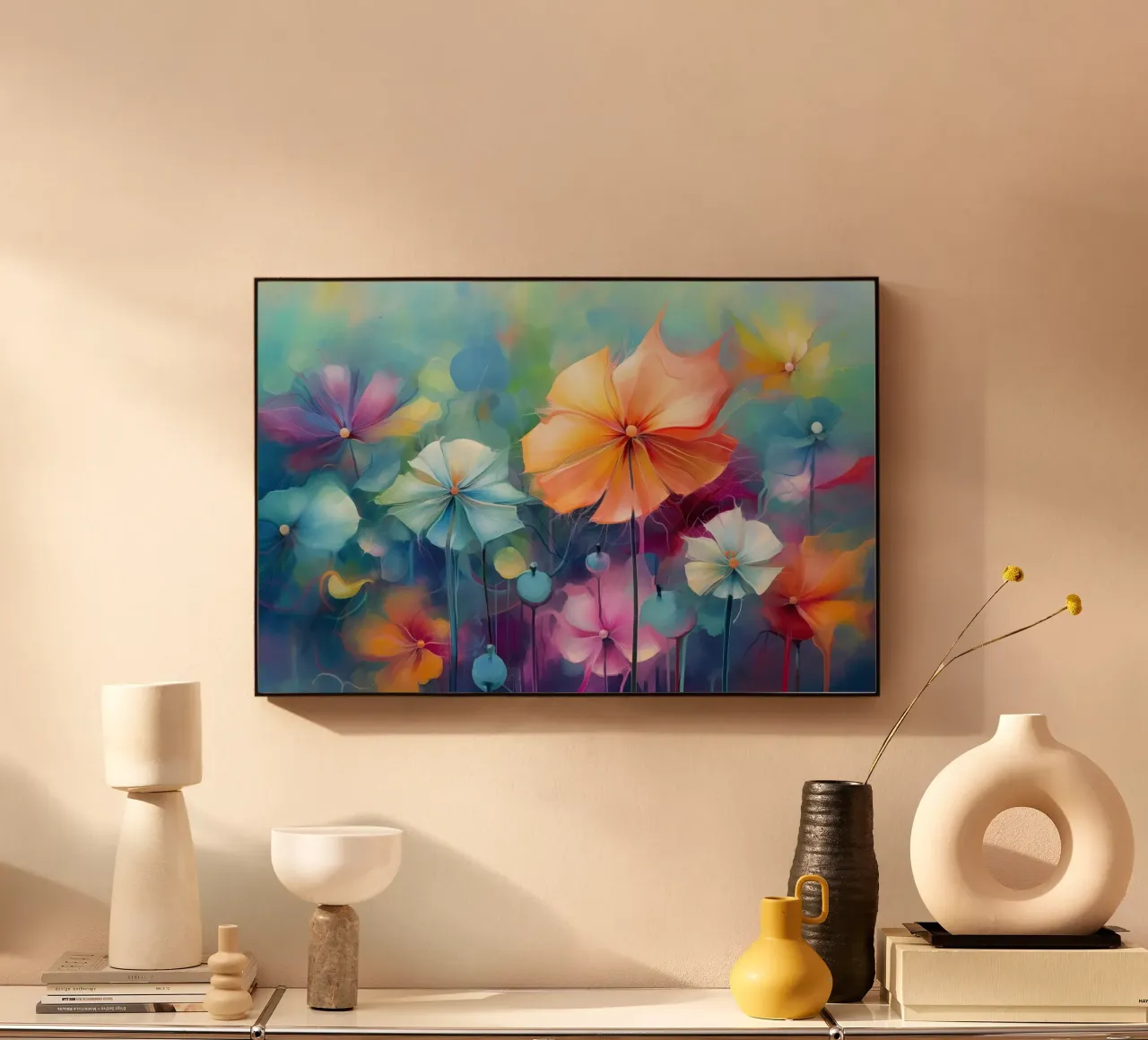 fleurs abstraites colorées panneau forex de Imagine