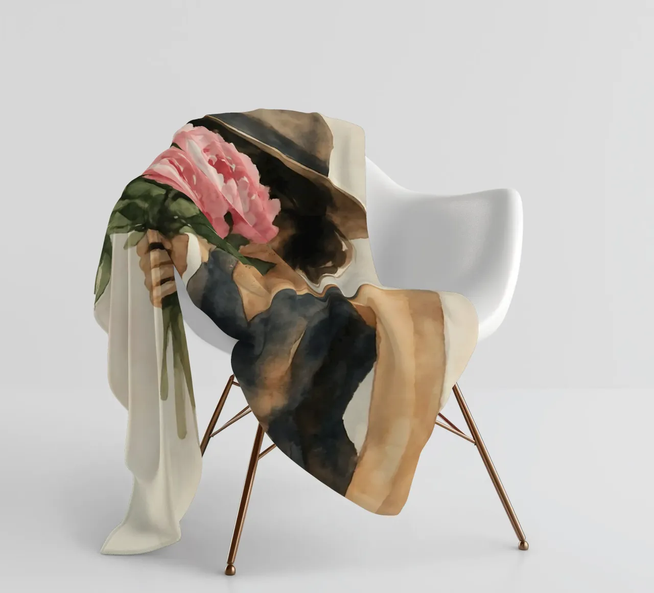 Elegant Petal Veil coperta in pile da Mosaic Dialogue