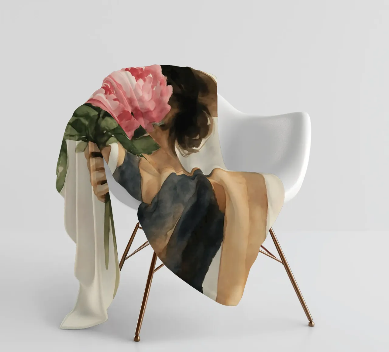 Elegant Petal Veil coperta in pile da Mosaic Dialogue