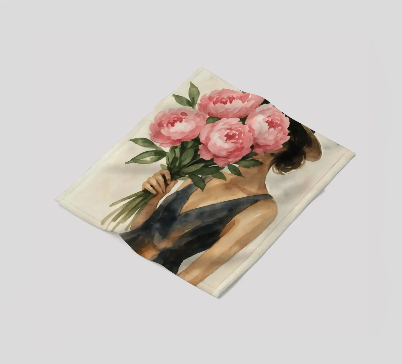 Elegant Petal Veil coperta in pile da Mosaic Dialogue