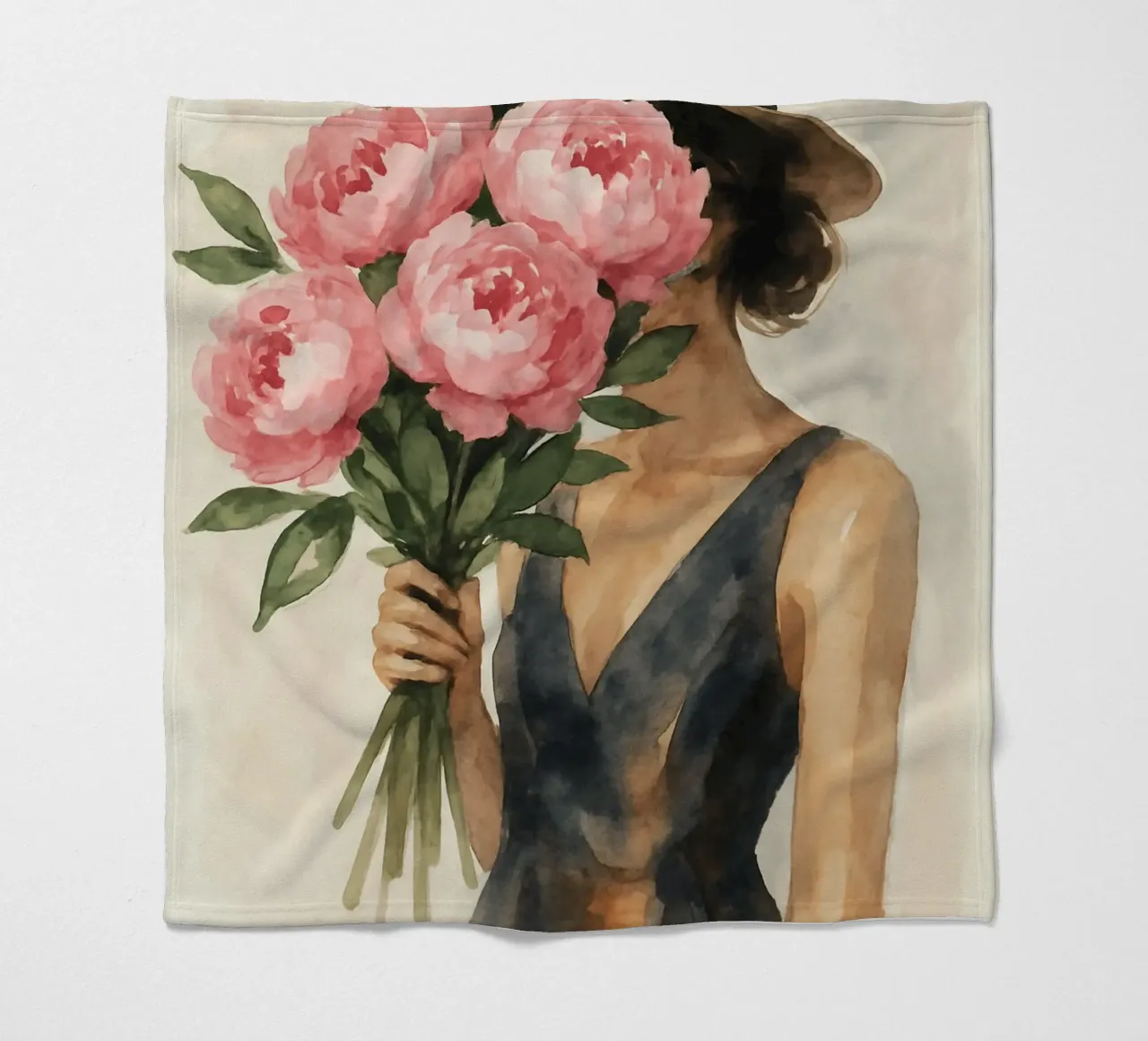 Elegant Petal Veil coperta in pile da Mosaic Dialogue