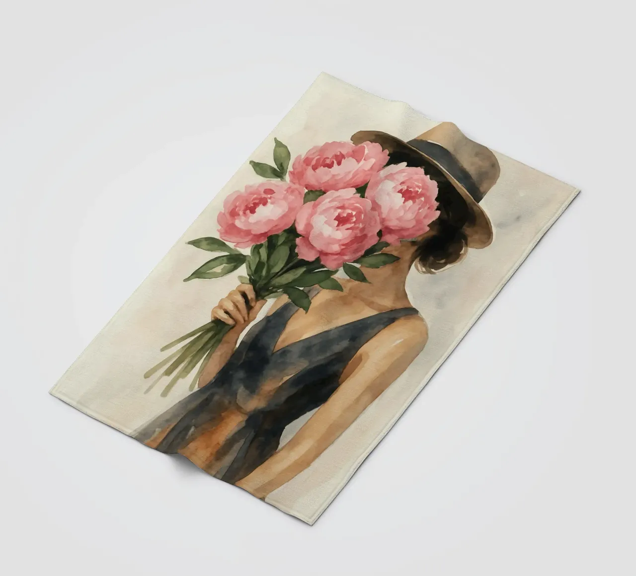 Elegant Petal Veil coperta in pile da Mosaic Dialogue
