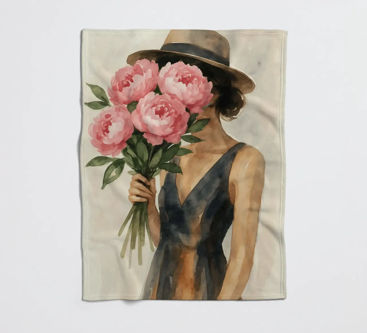 Elegant Petal Veil coperta in pile da Mosaic Dialogue