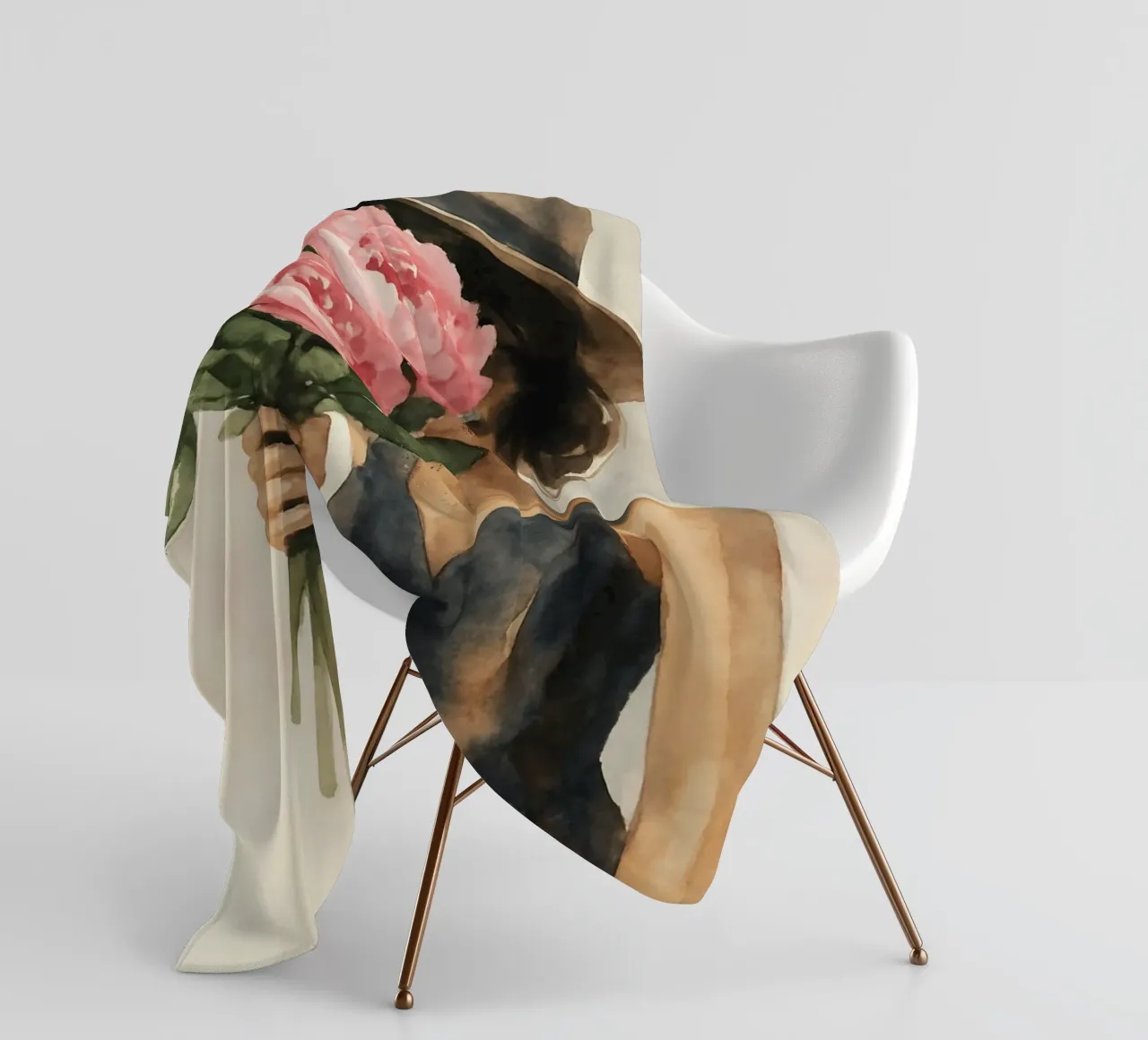 Elegant Petal Veil coperta in pile da Mosaic Dialogue