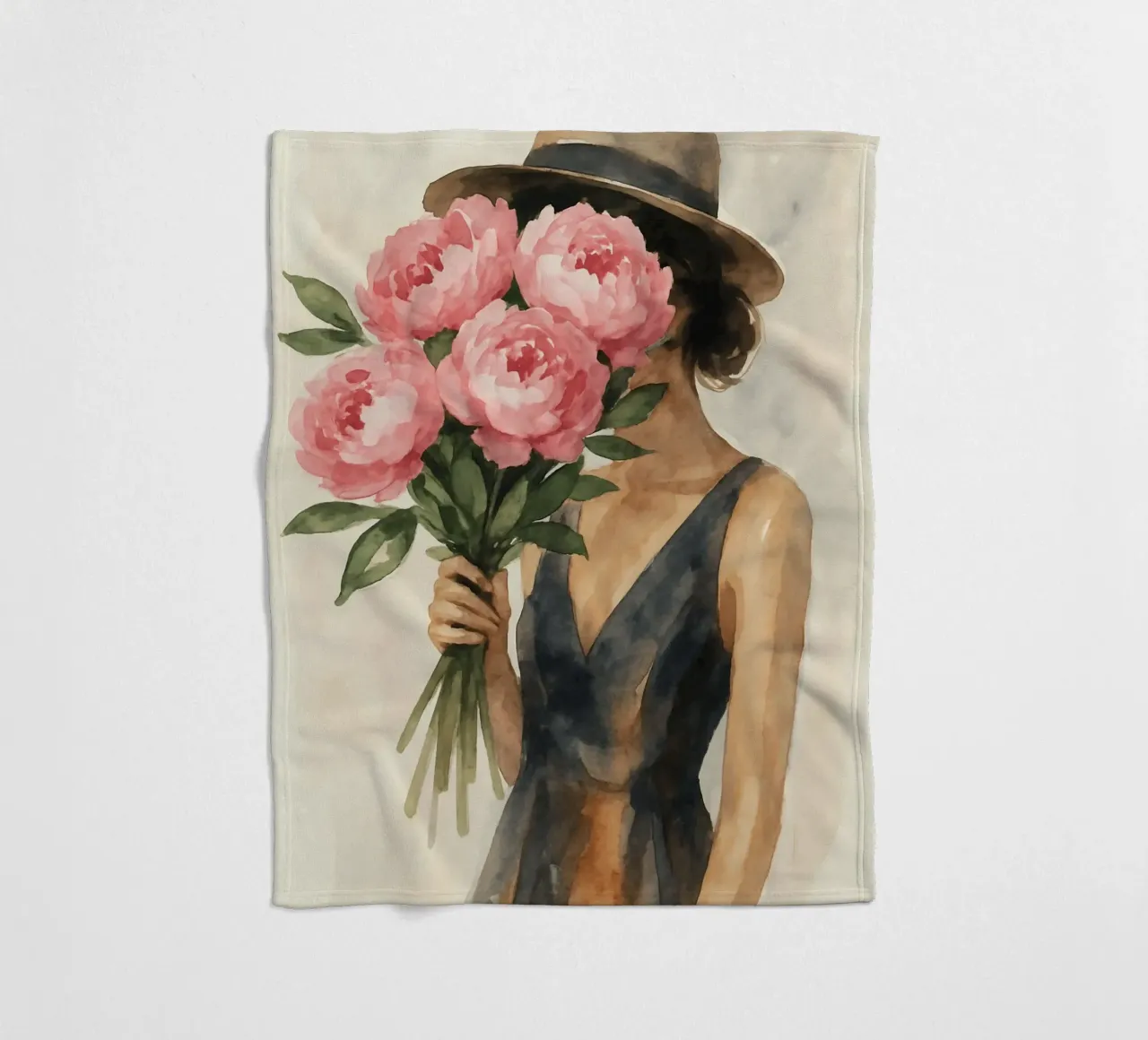 Elegant Petal Veil coperta in pile da Mosaic Dialogue