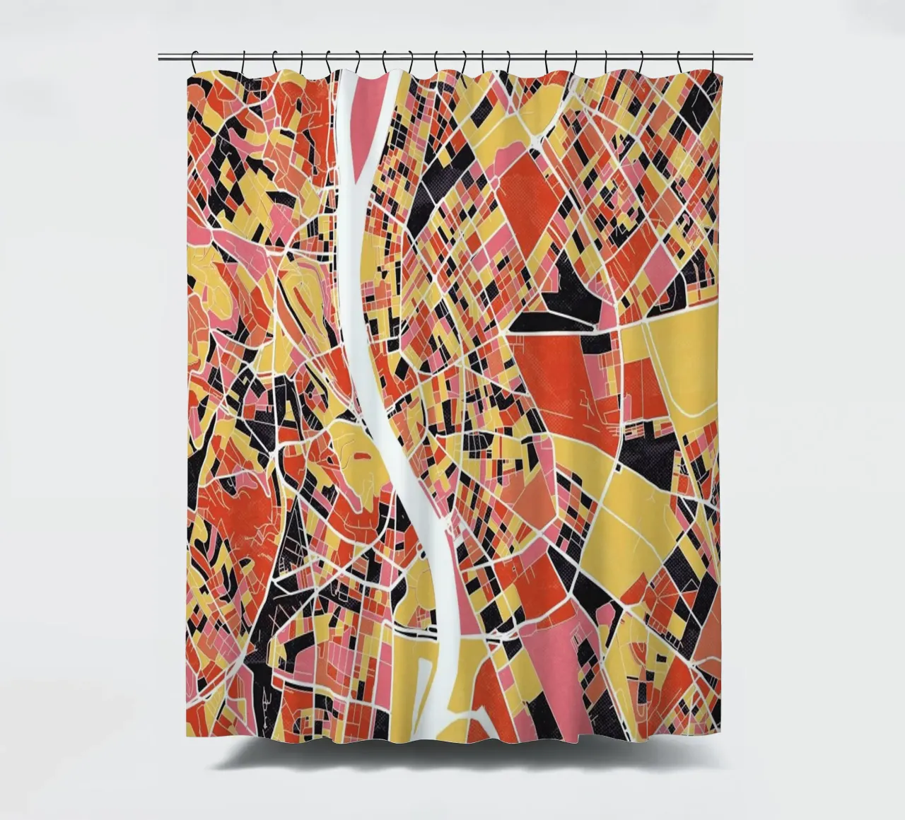 Budapest II shower curtain by The Cartography Collection