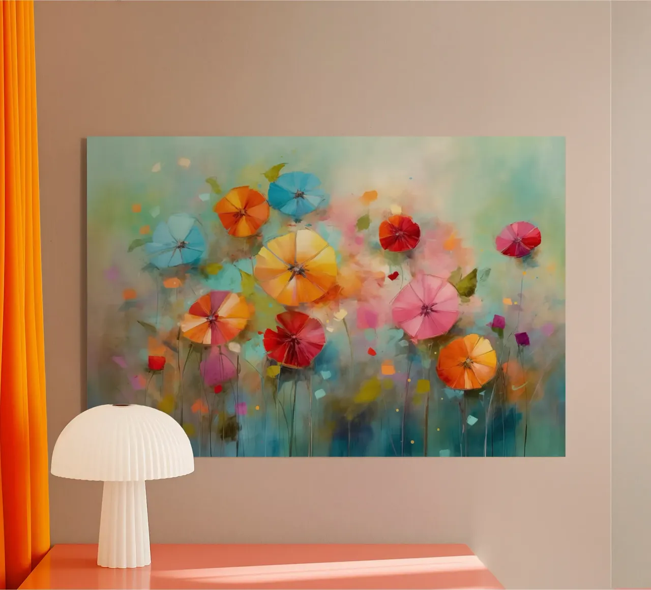 Flores alegres metacrilato de Imagine