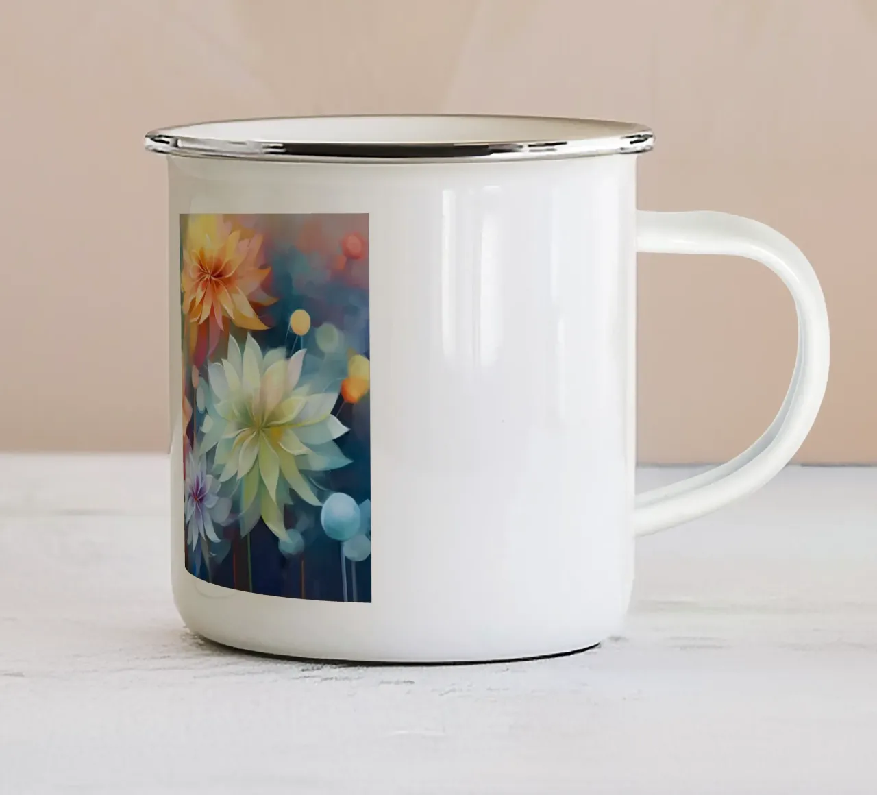Fiori colorati tazza in smalto da Imagine