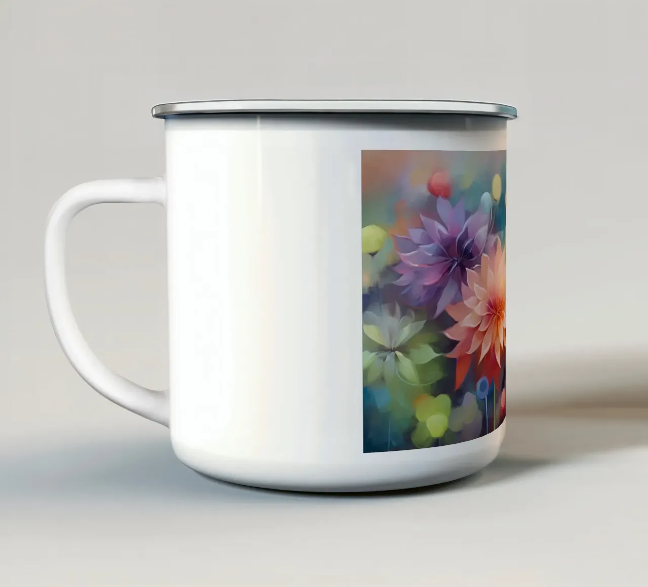 Fiori colorati tazza in smalto da Imagine