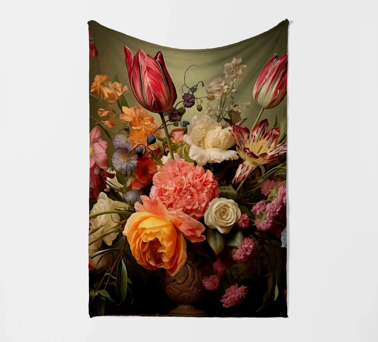 Natura morta con fiori coperta in pile da Imagine