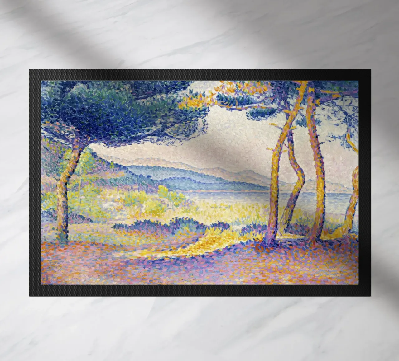 "Pijnbomen langs de kust (1896) - Henri-Edmond Cross deurmat van Venus Art