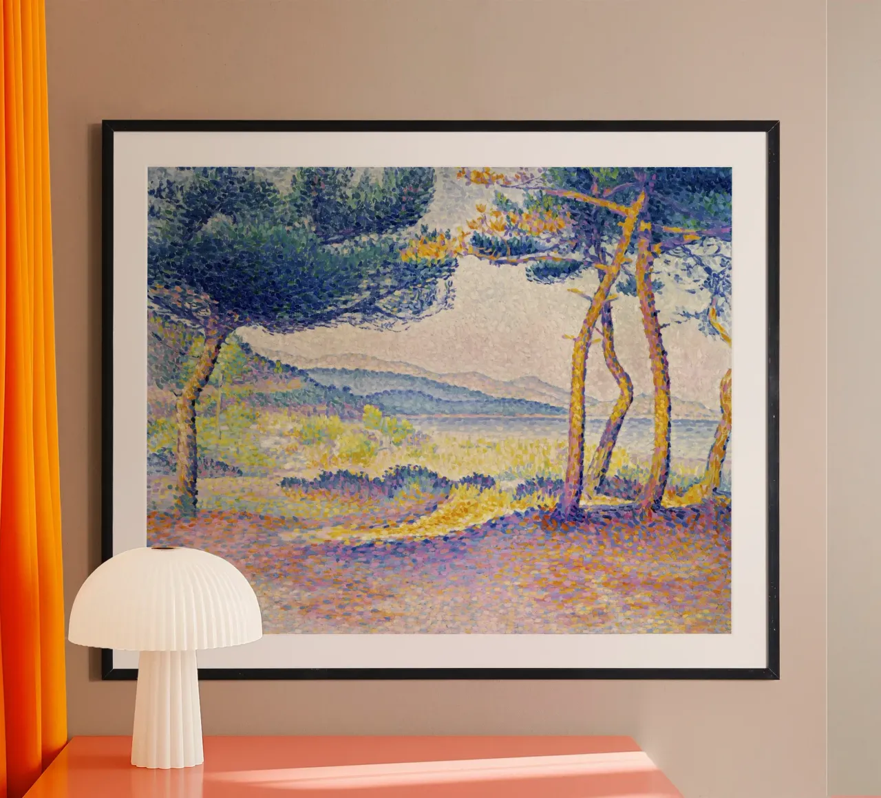"Pijnbomen langs de kust (1896) - Henri-Edmond Cross hahnemühle van Venus Art