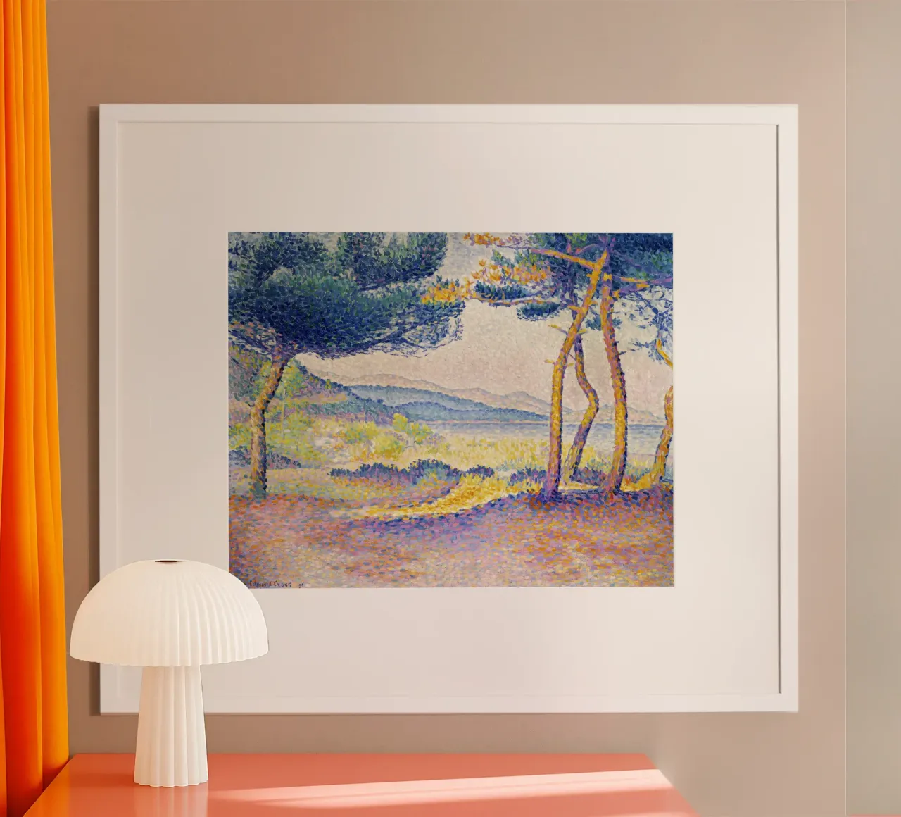 "Pijnbomen langs de kust (1896) - Henri-Edmond Cross hahnemühle van Venus Art