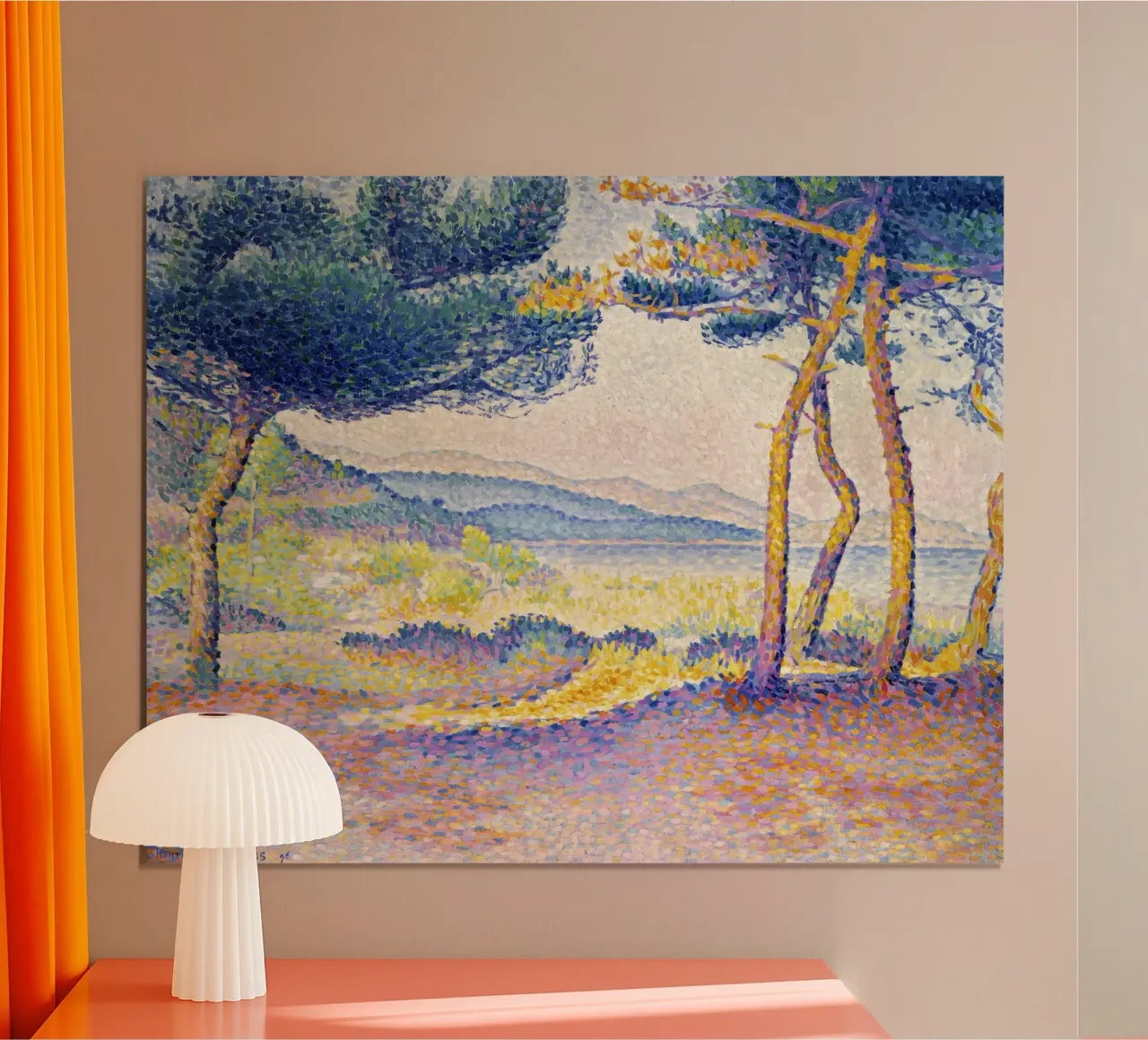 "Pijnbomen langs de kust (1896) - Henri-Edmond Cross hahnemühle van Venus Art