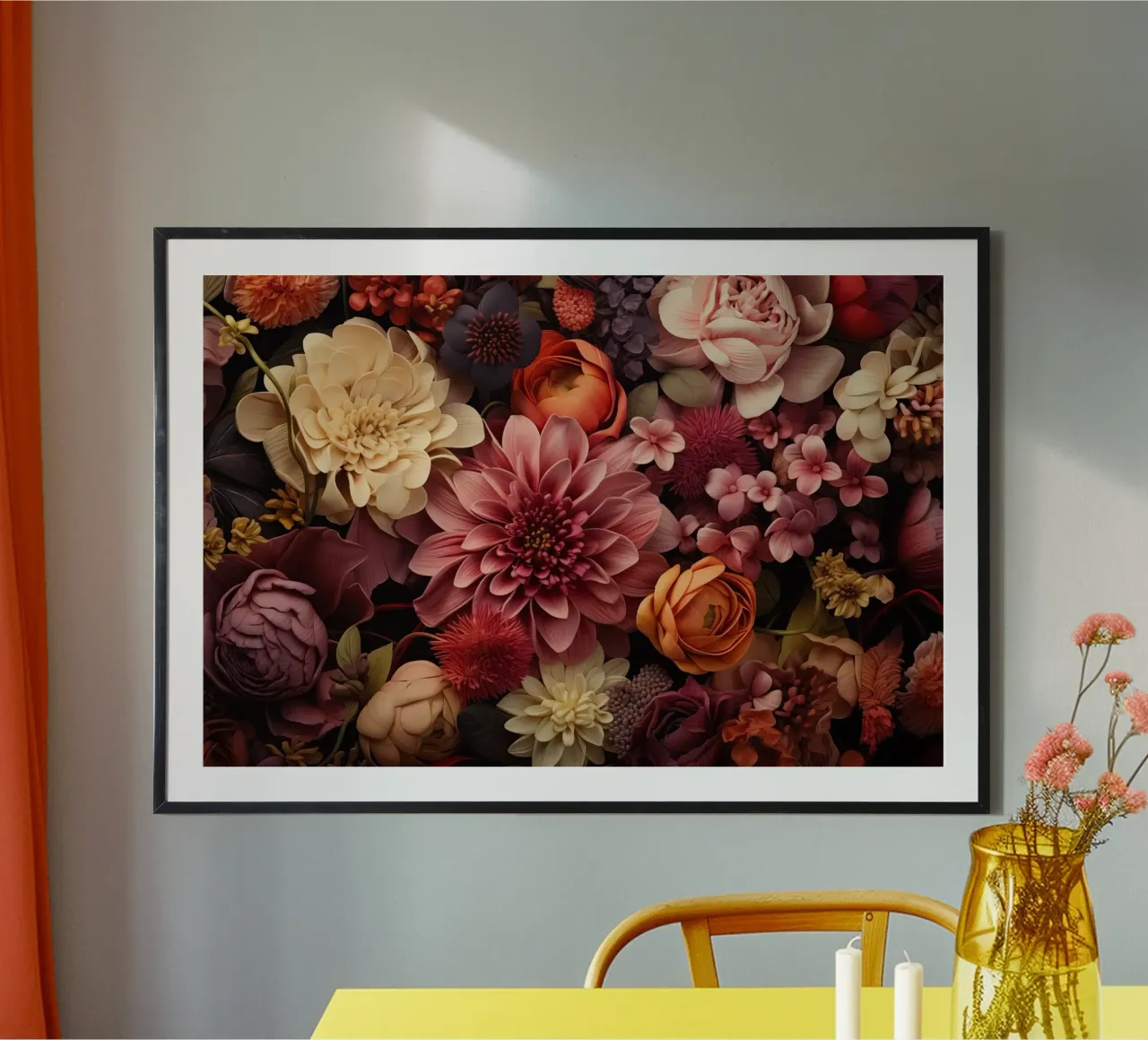 Una grande quantità di fiori poster con telaio in alluminio da Imagine
