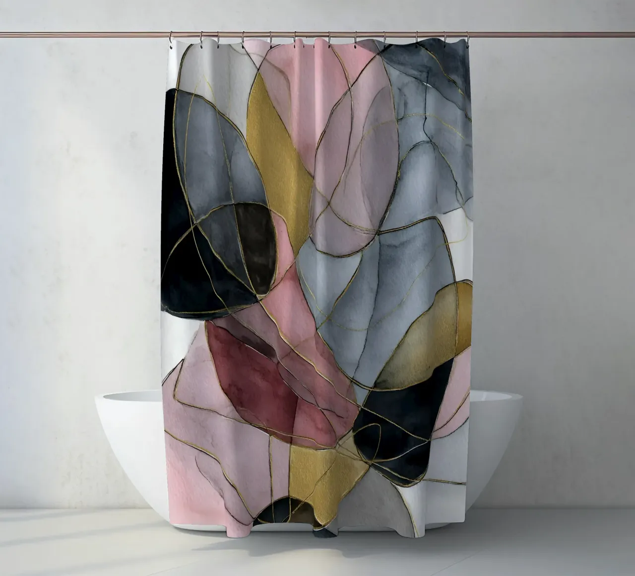 Pink and Black Abstract tenda da doccia da Gypsy Galleria