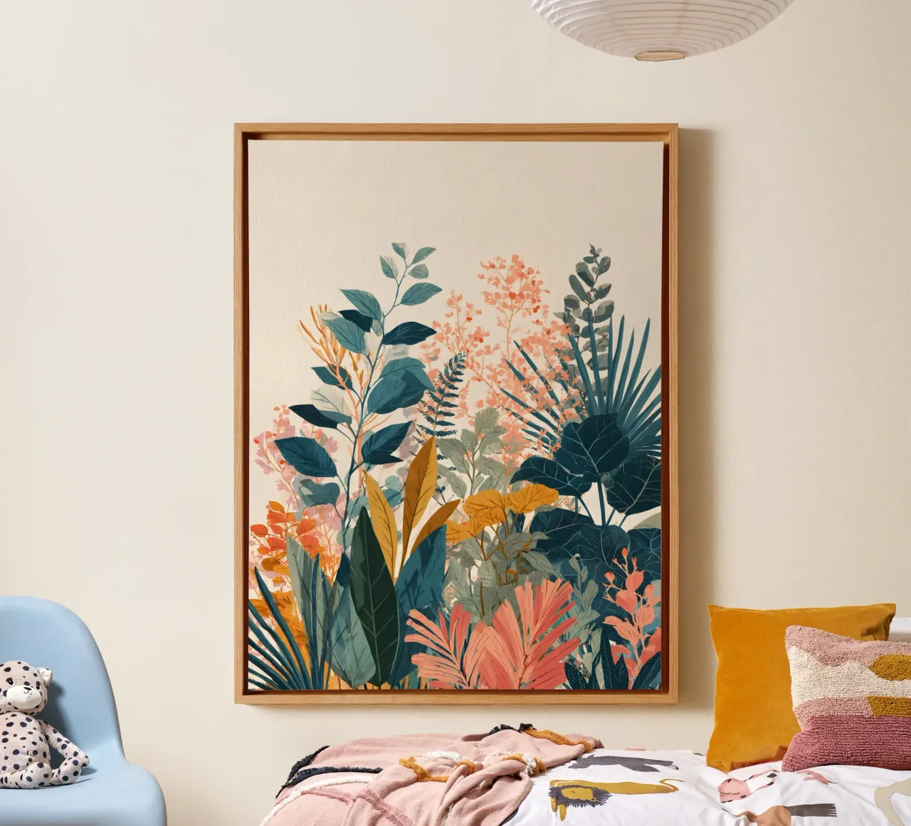 Pink Botanical Jungle tela con Cornice a cassetta da Gypsy Galleria
