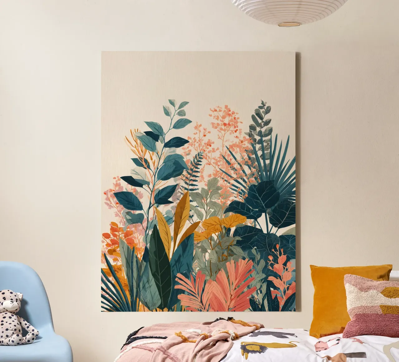Pink Botanical Jungle tela con Cornice a cassetta da Gypsy Galleria