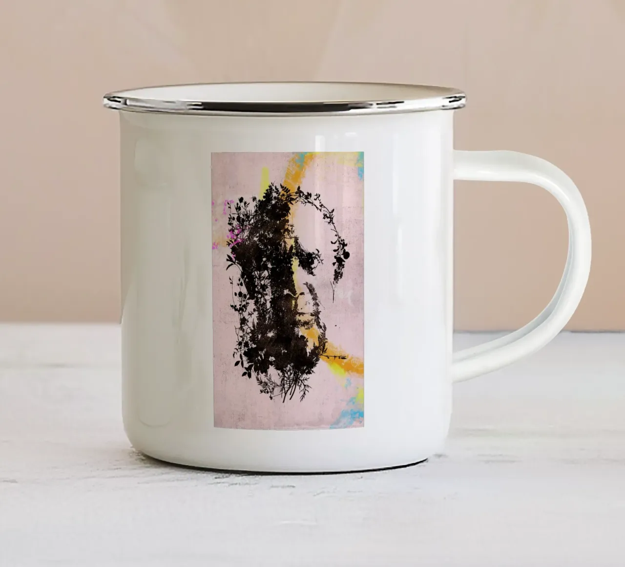 Picasso 1 enamel mug by Carlos Quitério