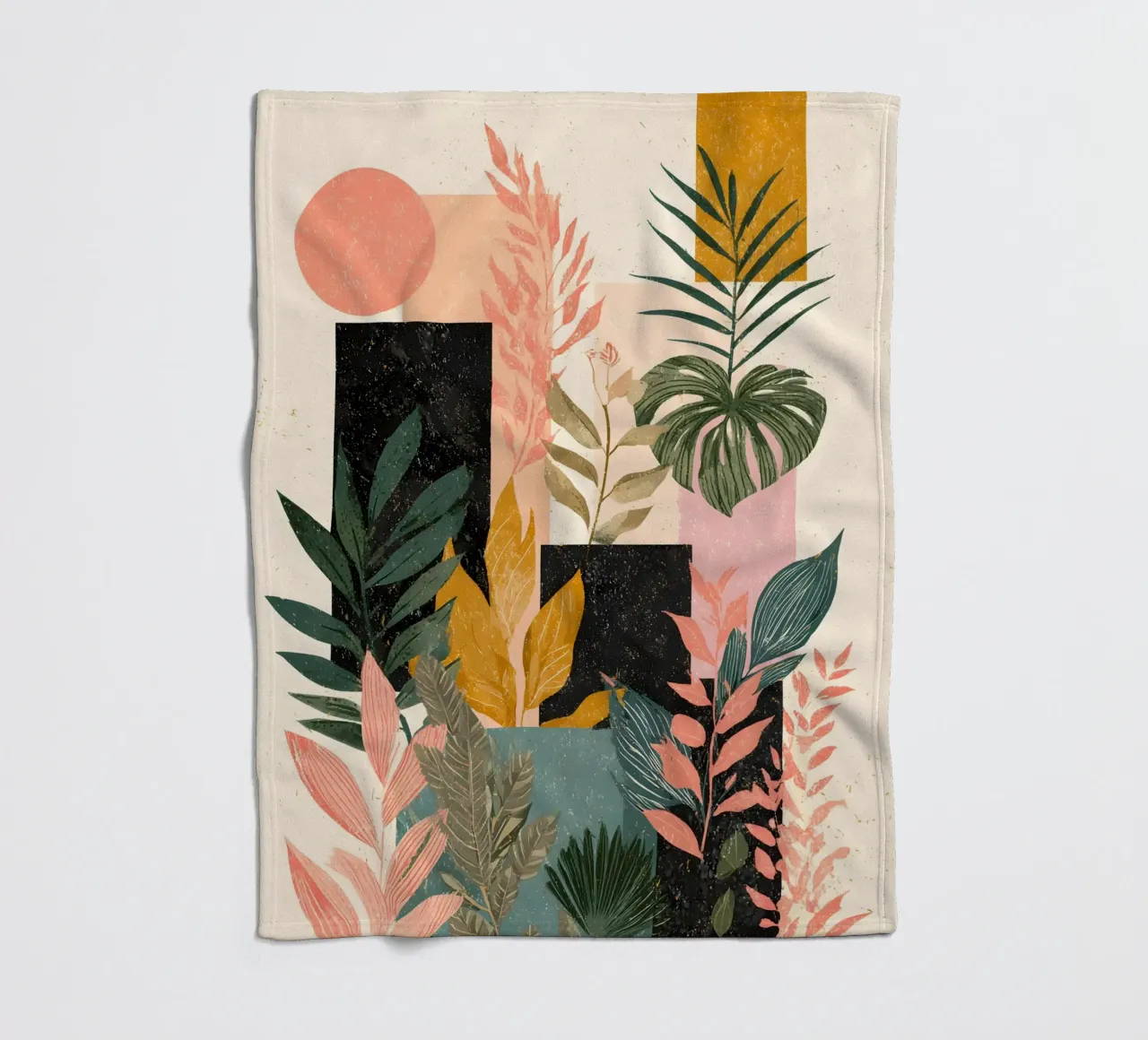 Abstract Pink Jungle coperta in pile da Gypsy Galleria