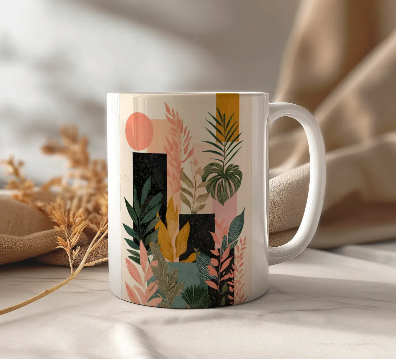 Abstract Pink Jungle tazza in ceramica da Gypsy Galleria