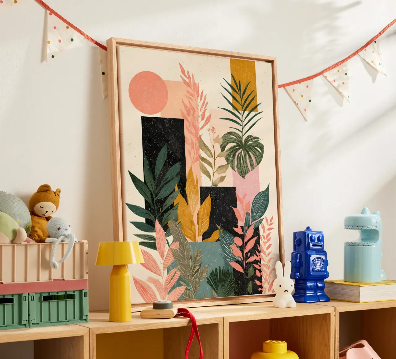 Abstract Pink Jungle tela con Cornice a cassetta da Gypsy Galleria