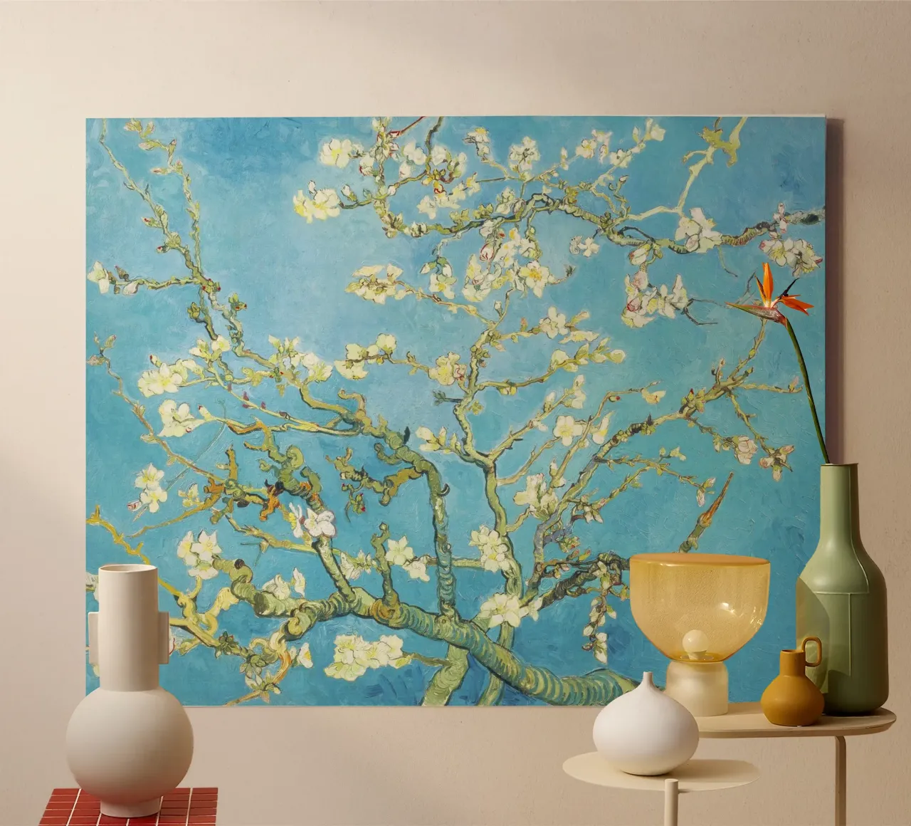 "Mandorlo in fiore (1890) - Stampa d'arte Van Gogh tela con Cornice a cassetta da Classic Art Prints
