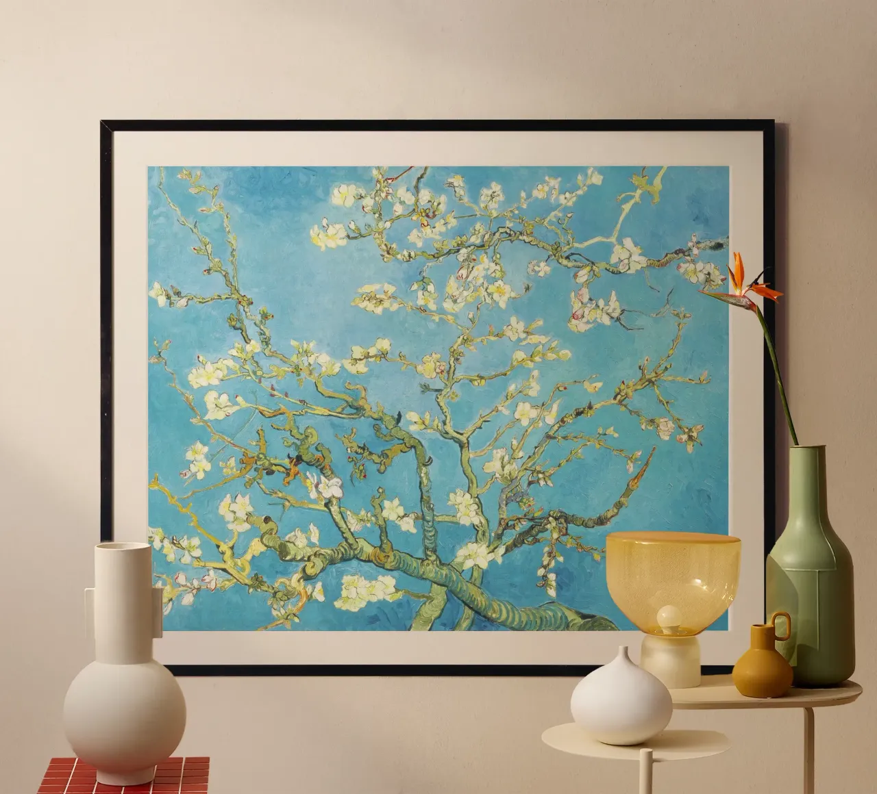 "Mandorlo in fiore (1890) - Stampa d'arte Van Gogh poster con telaio in plastica da Classic Art Prints