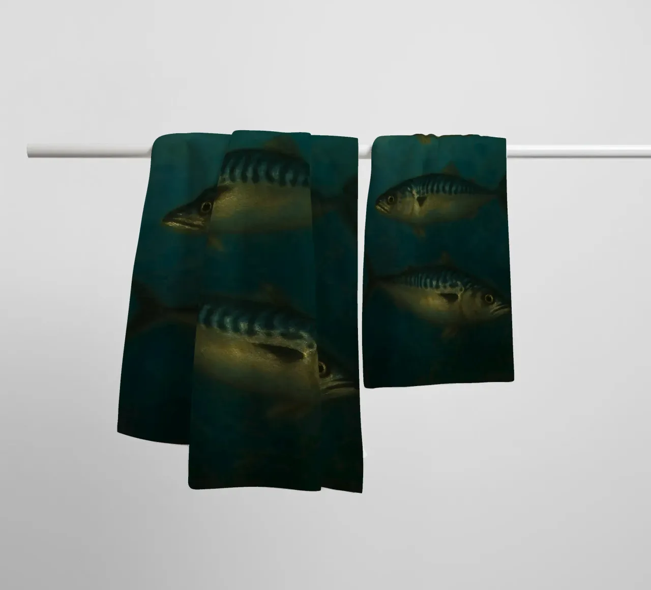 Mackerel Depths asciugamano da bagno da Mosaic Dialogue