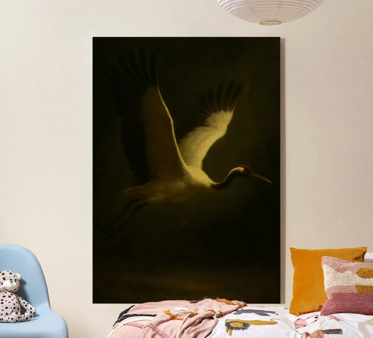 Majestic Crane in Flight Acryl-Glas von Mosaic Dialogue