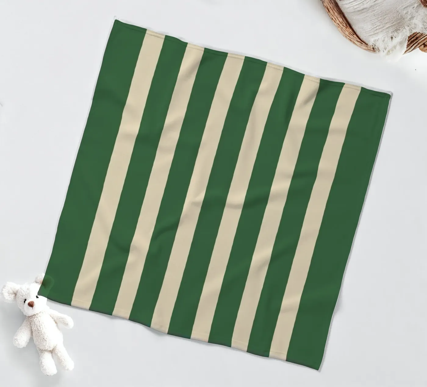 Simple Stripes Pattern - Green fleece blanket by MoonlightPrint
