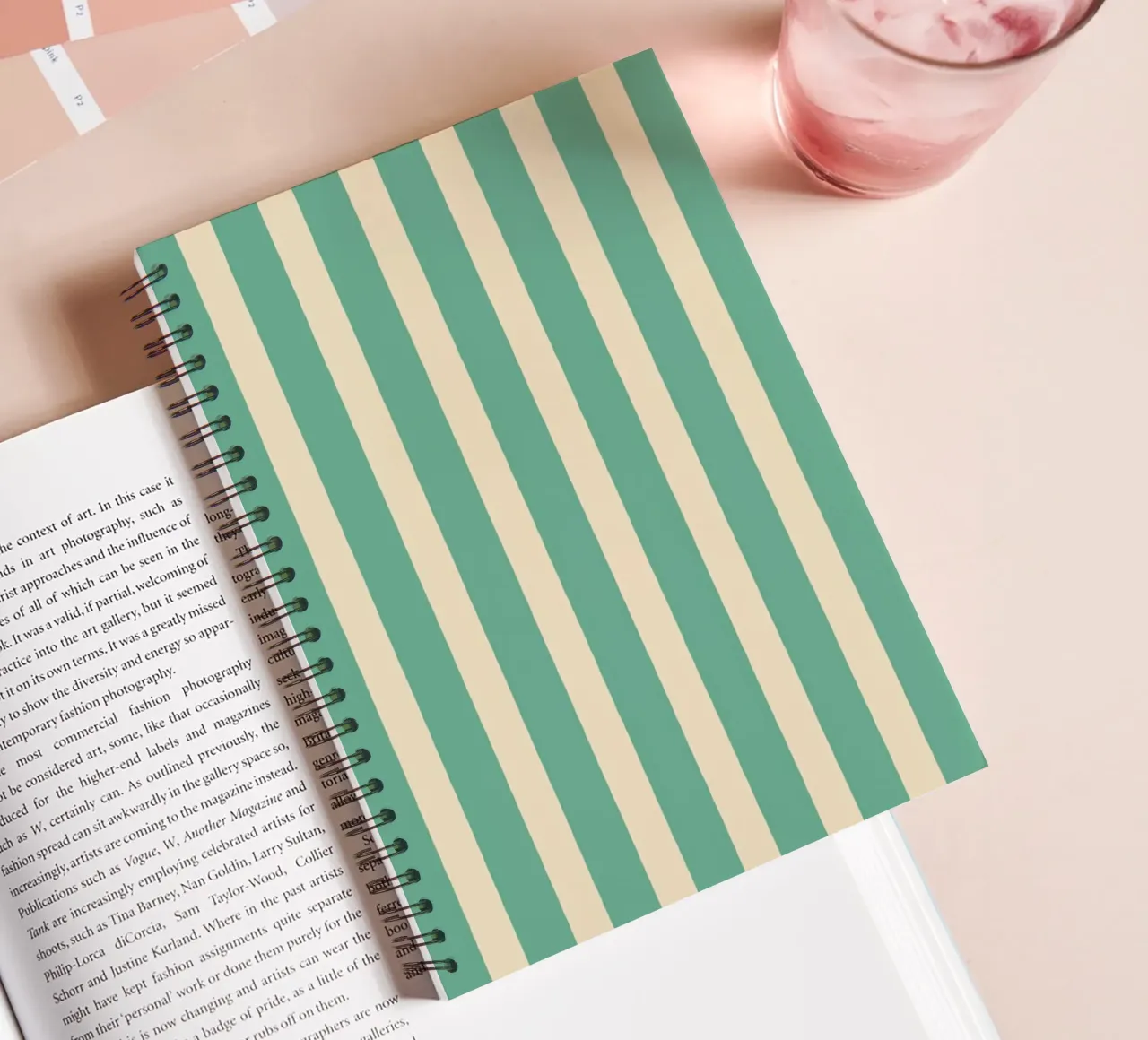 Simple Stripes Pattern - Light Green spiral notebook by MoonlightPrint