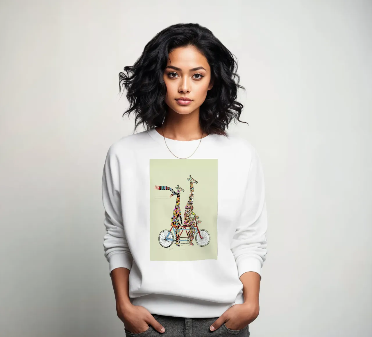 giraffes days lets tandem sweatshirt by Brian Buckley