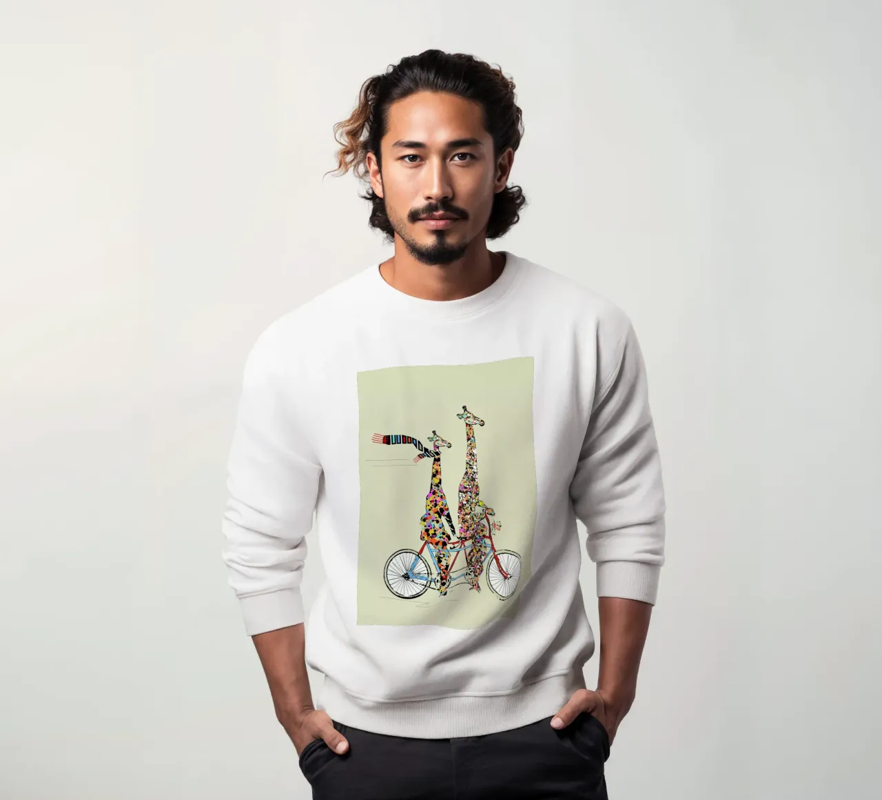 giraffes days lets tandem sweatshirt by Brian Buckley