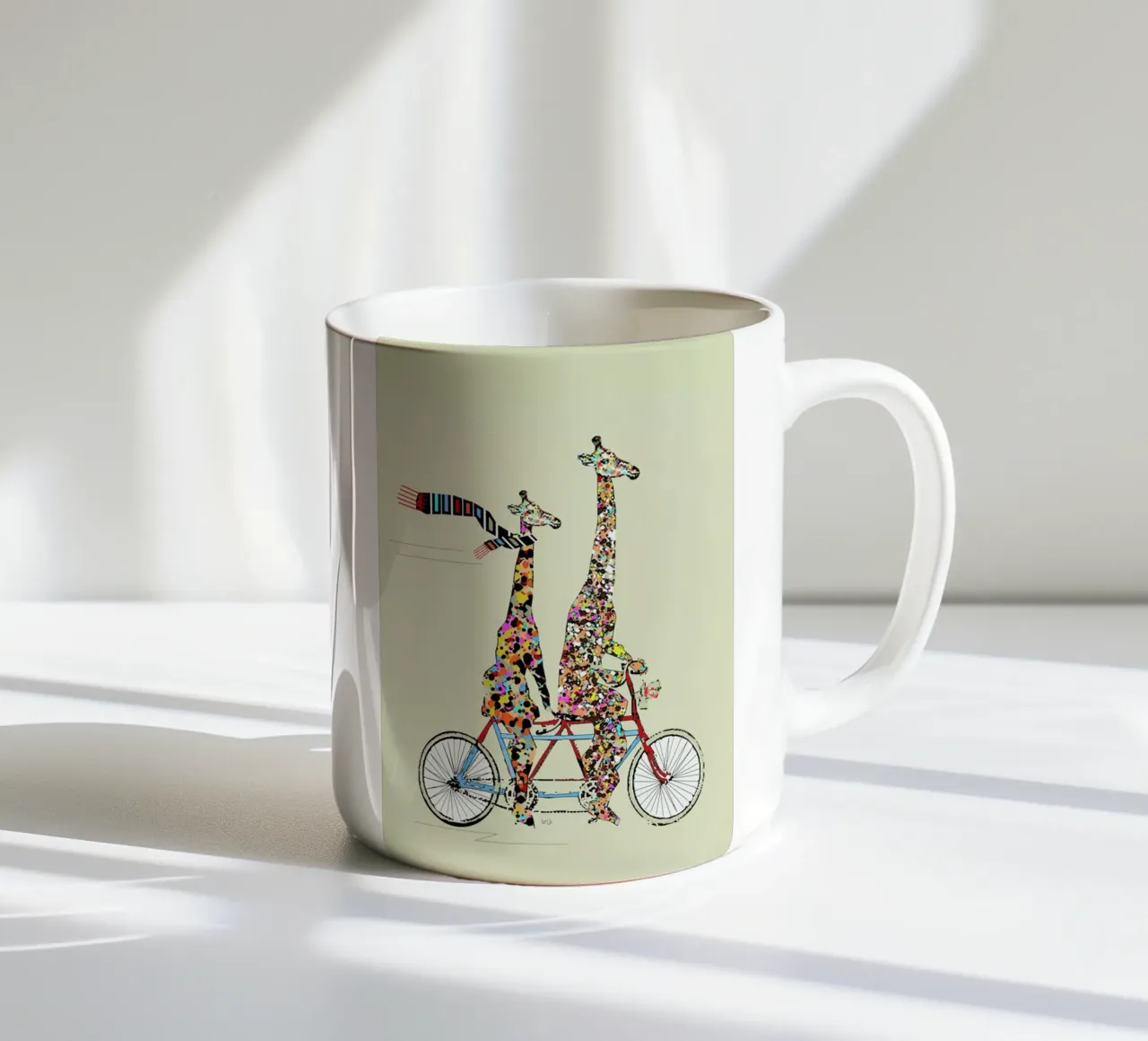 giraffes days lets tandem keramische mok van Brian Buckley