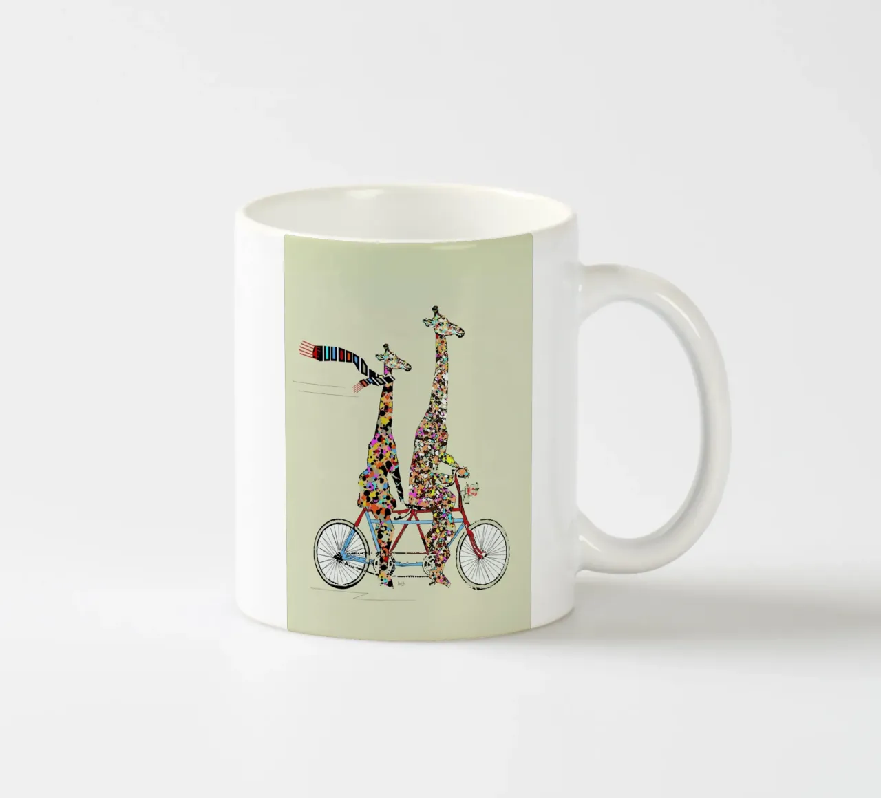 giraffes days lets tandem keramische mok van Brian Buckley