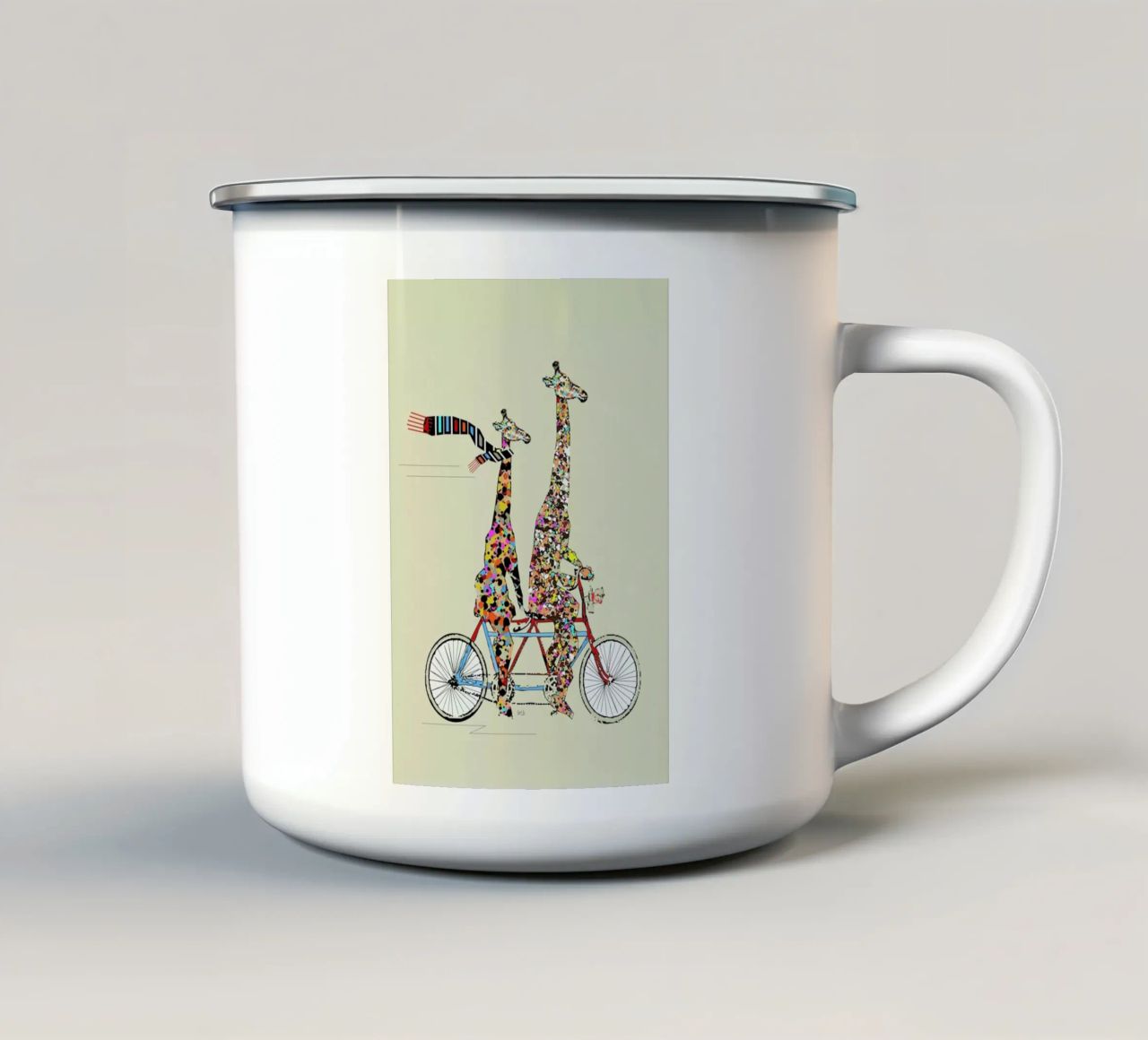 giraffes days lets tandem tazza in smalto da Brian Buckley