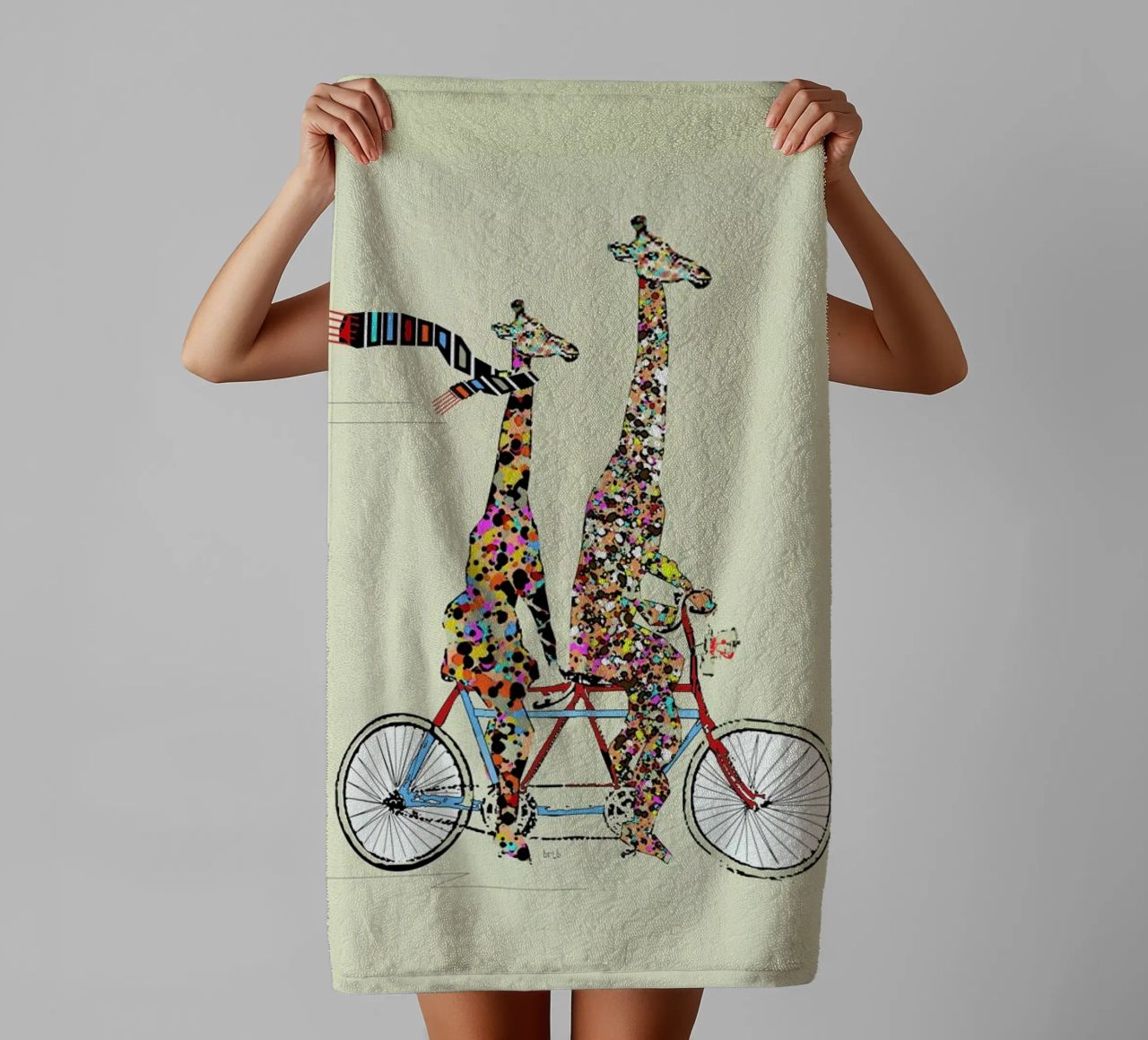 giraffes days lets tandem towel by Brian Buckley
