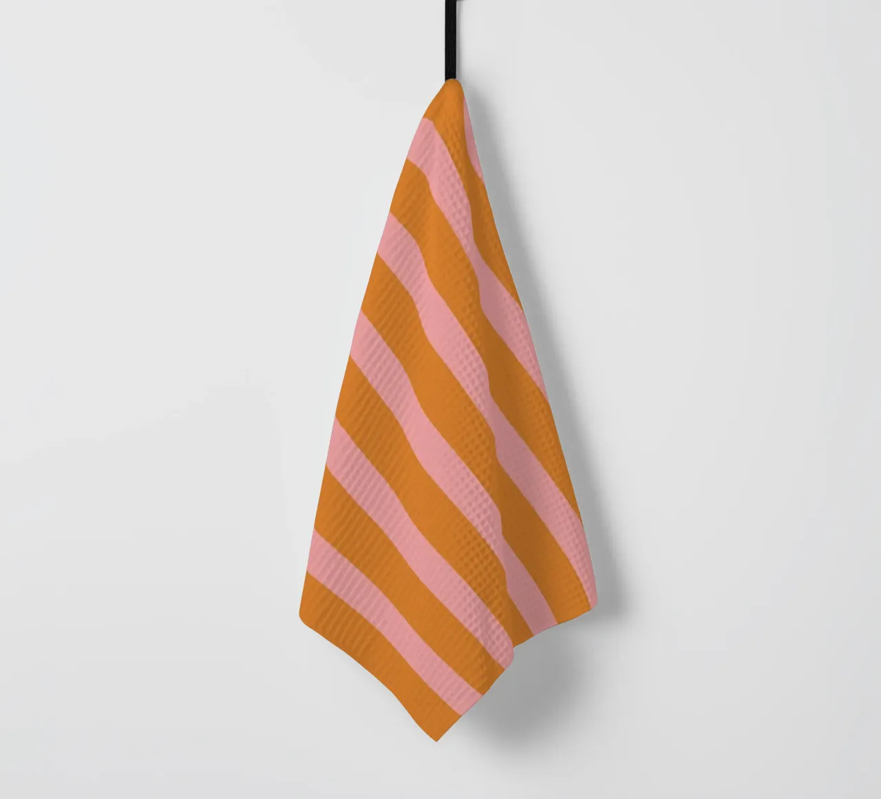 Simple Stripes Pattern - Orange Pink tea towel by MoonlightPrint