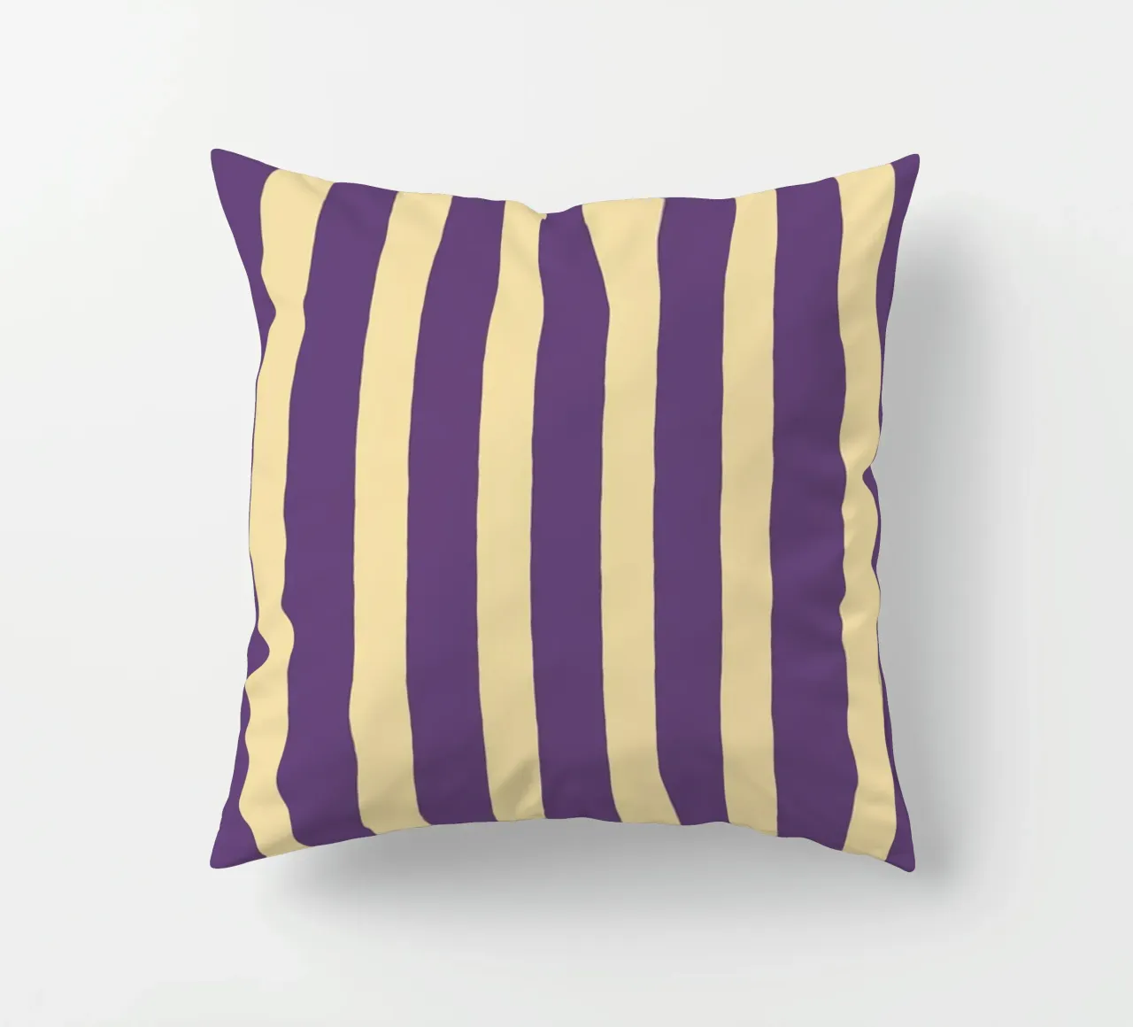 Motif de rayures simples - Violet Jaune coussin de MoonlightPrint