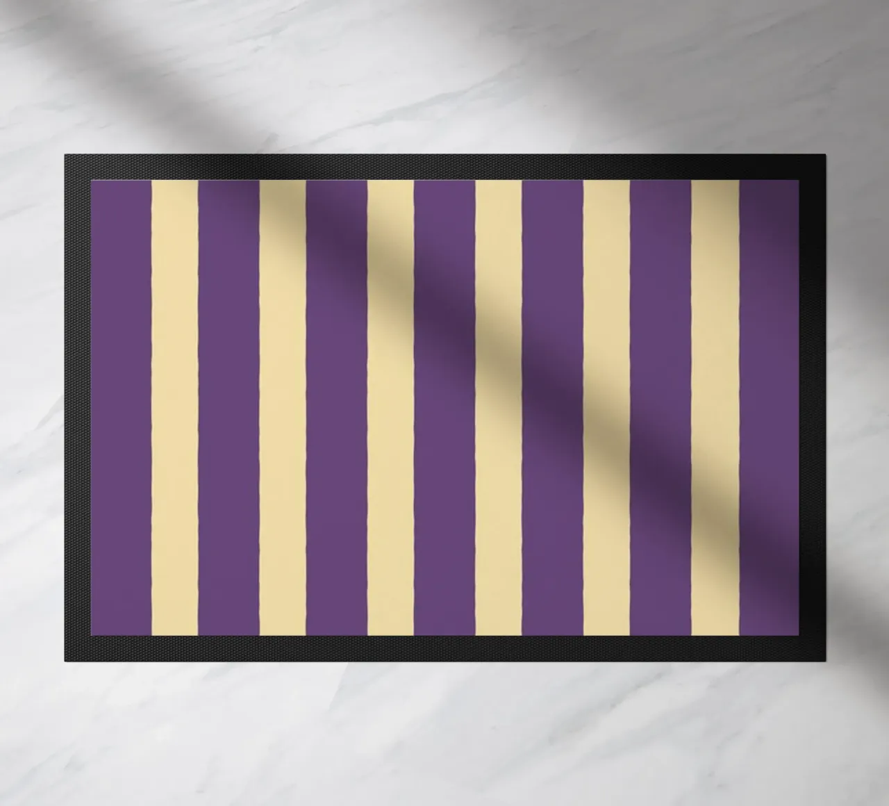 Motif de rayures simples - Violet Jaune paillasson de MoonlightPrint