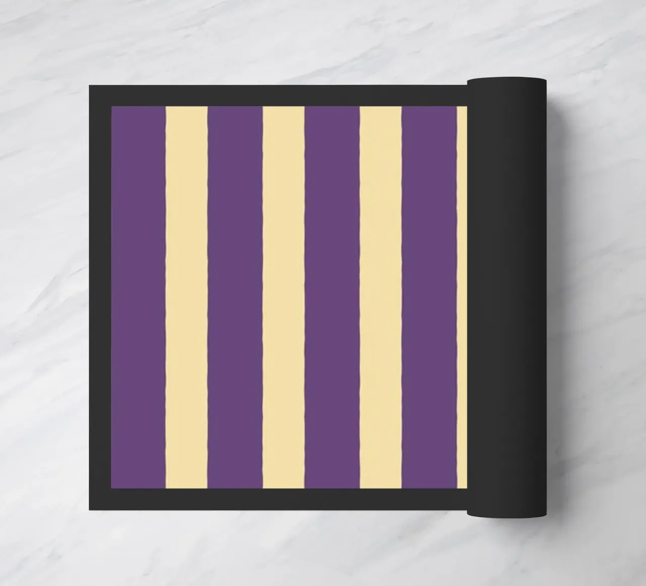 Motif de rayures simples - Violet Jaune paillasson de MoonlightPrint