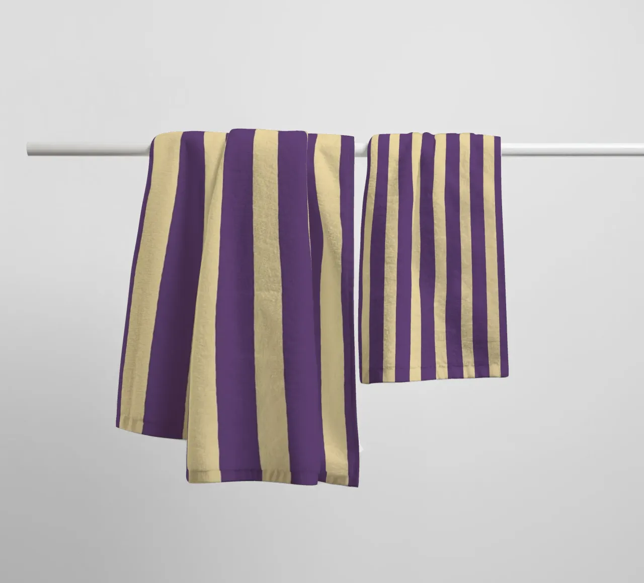 Motif de rayures simples - Violet Jaune serviette de bain de MoonlightPrint
