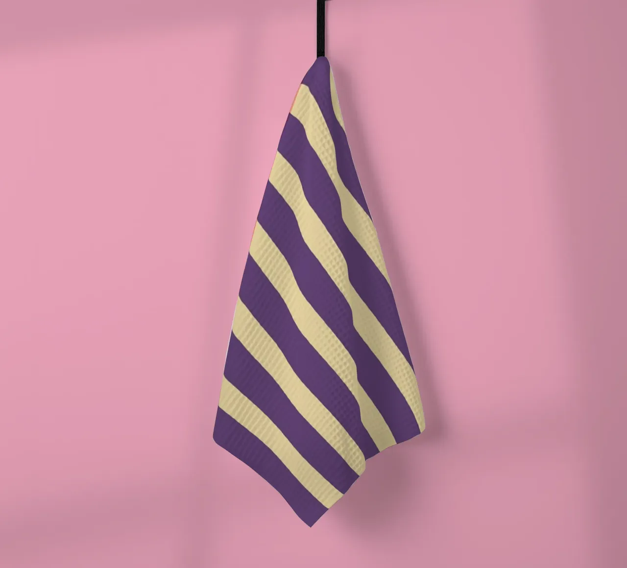 Motif de rayures simples - Violet Jaune torchon de MoonlightPrint