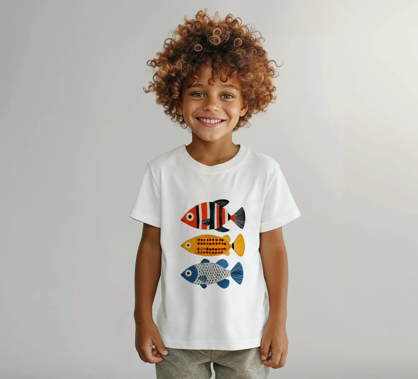 Three fish t-shirt bambini da Curious Canvas