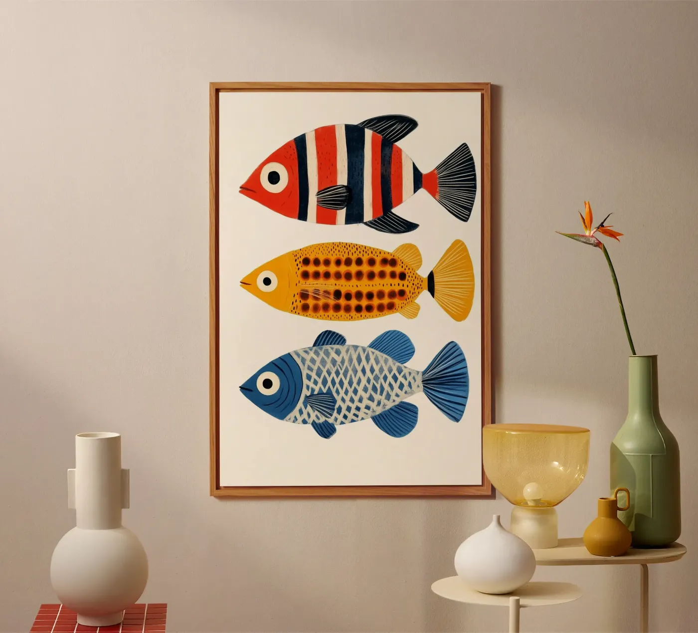 Three fish forex plate by Curious Canvas