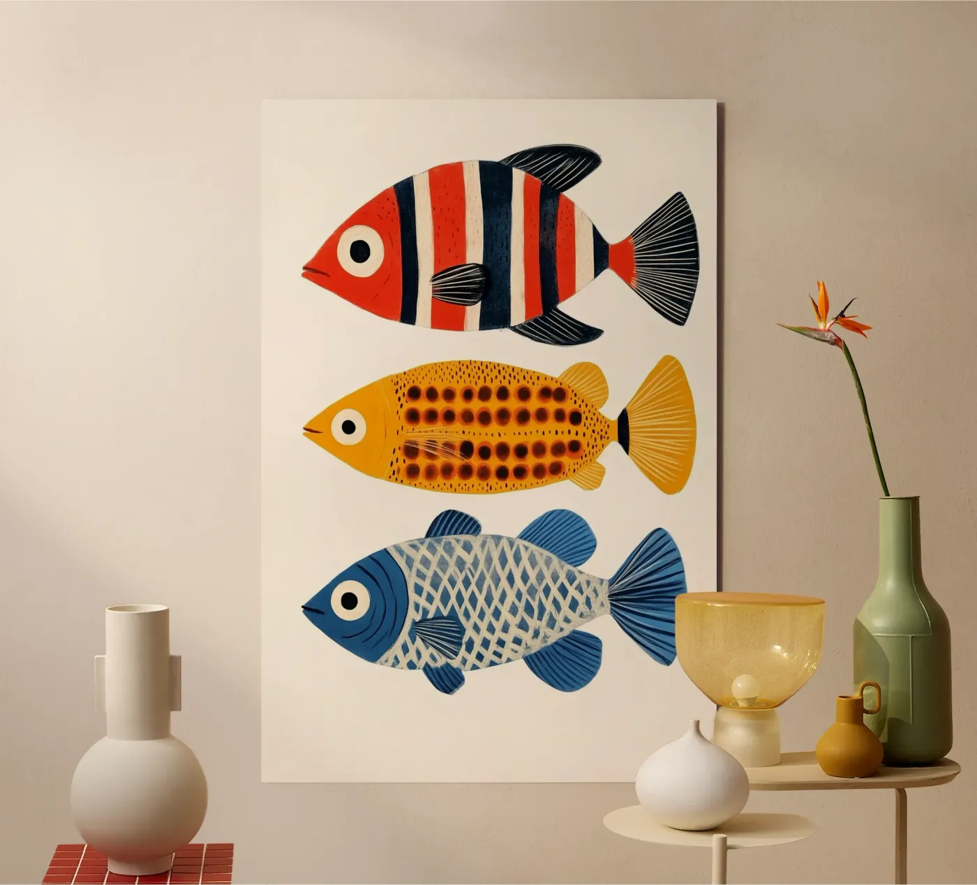 Three fish forex plate by Curious Canvas