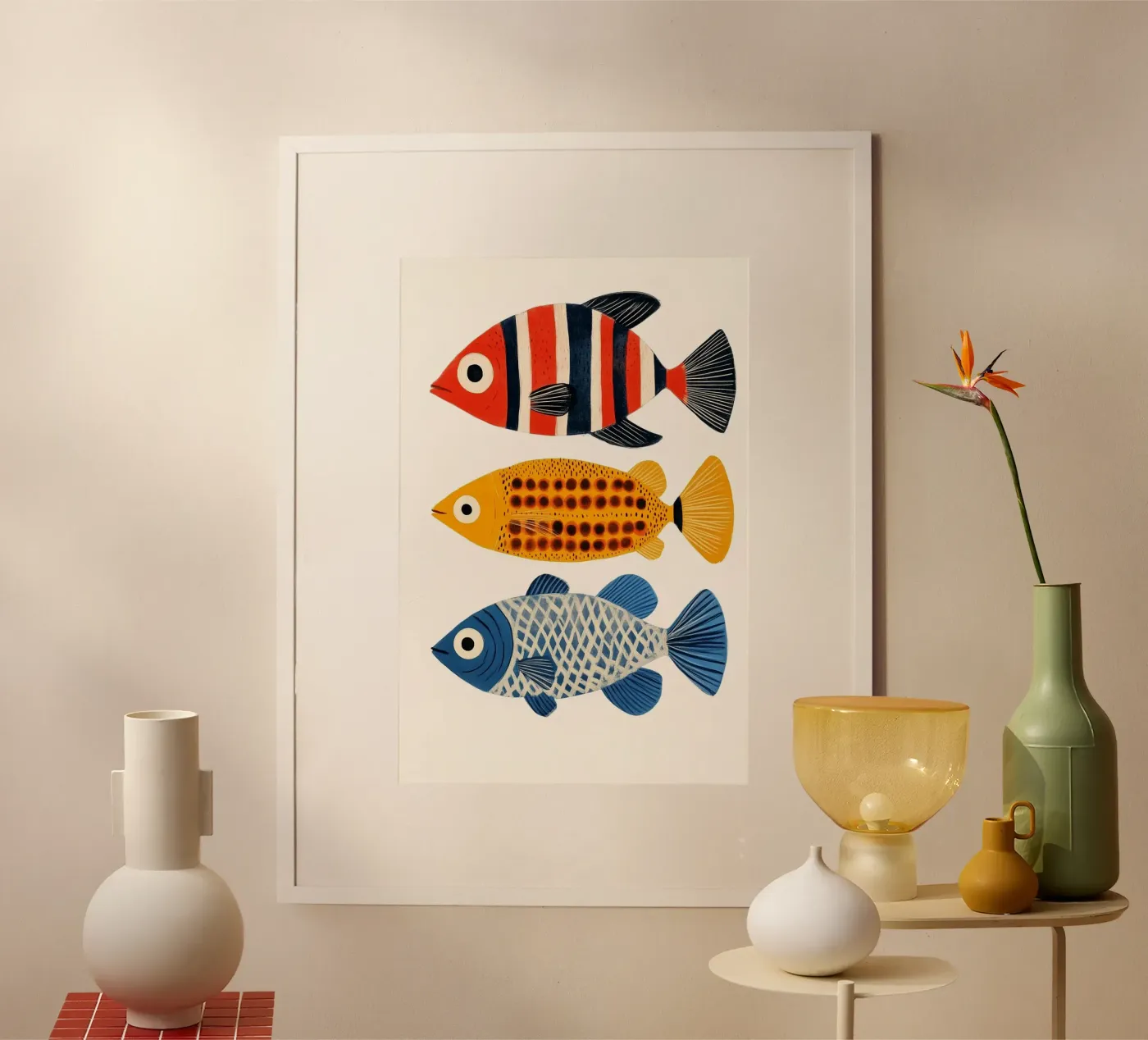 Three fish poster da Curious Canvas