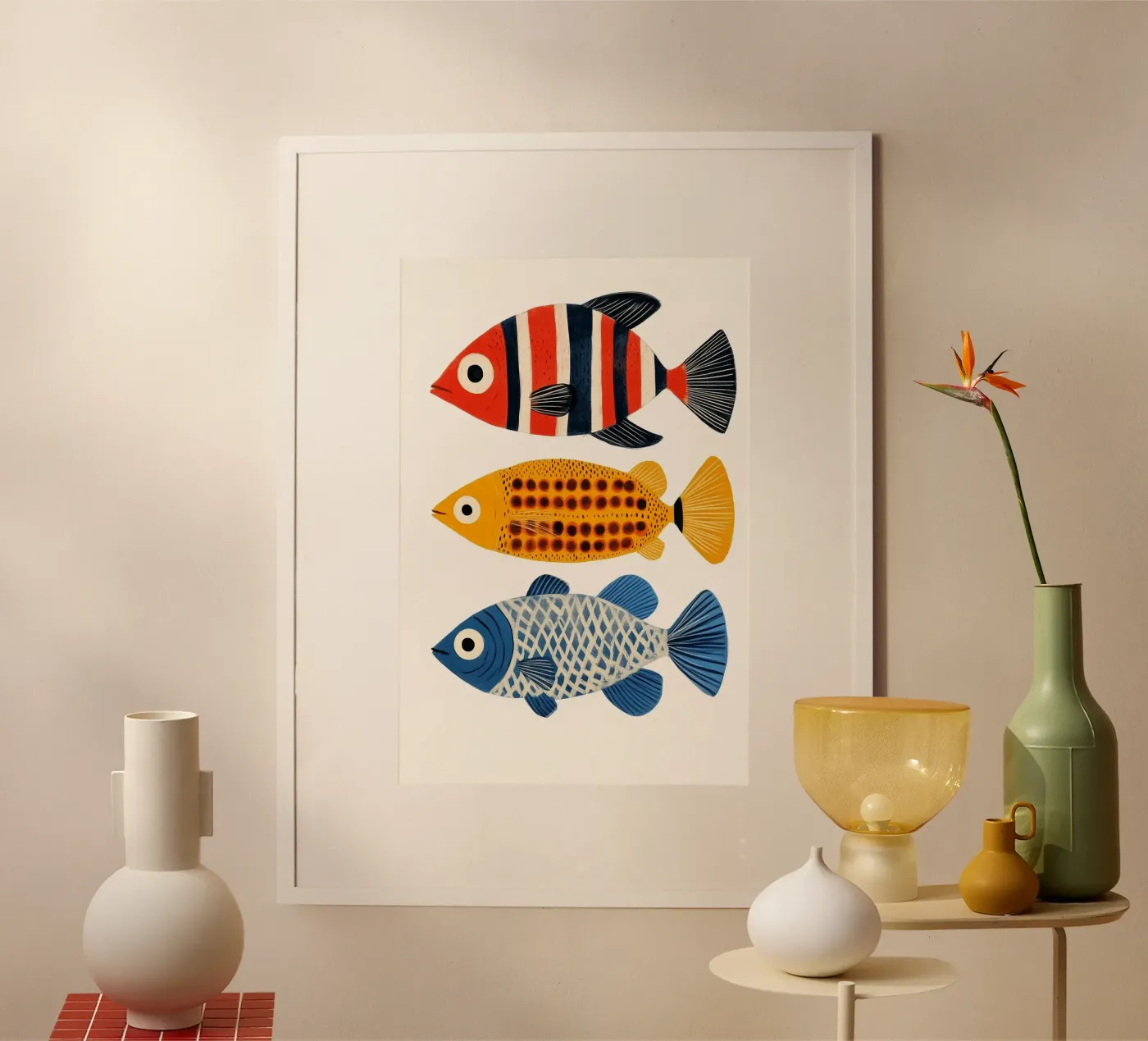 Trois poissons poster de Curious Canvas