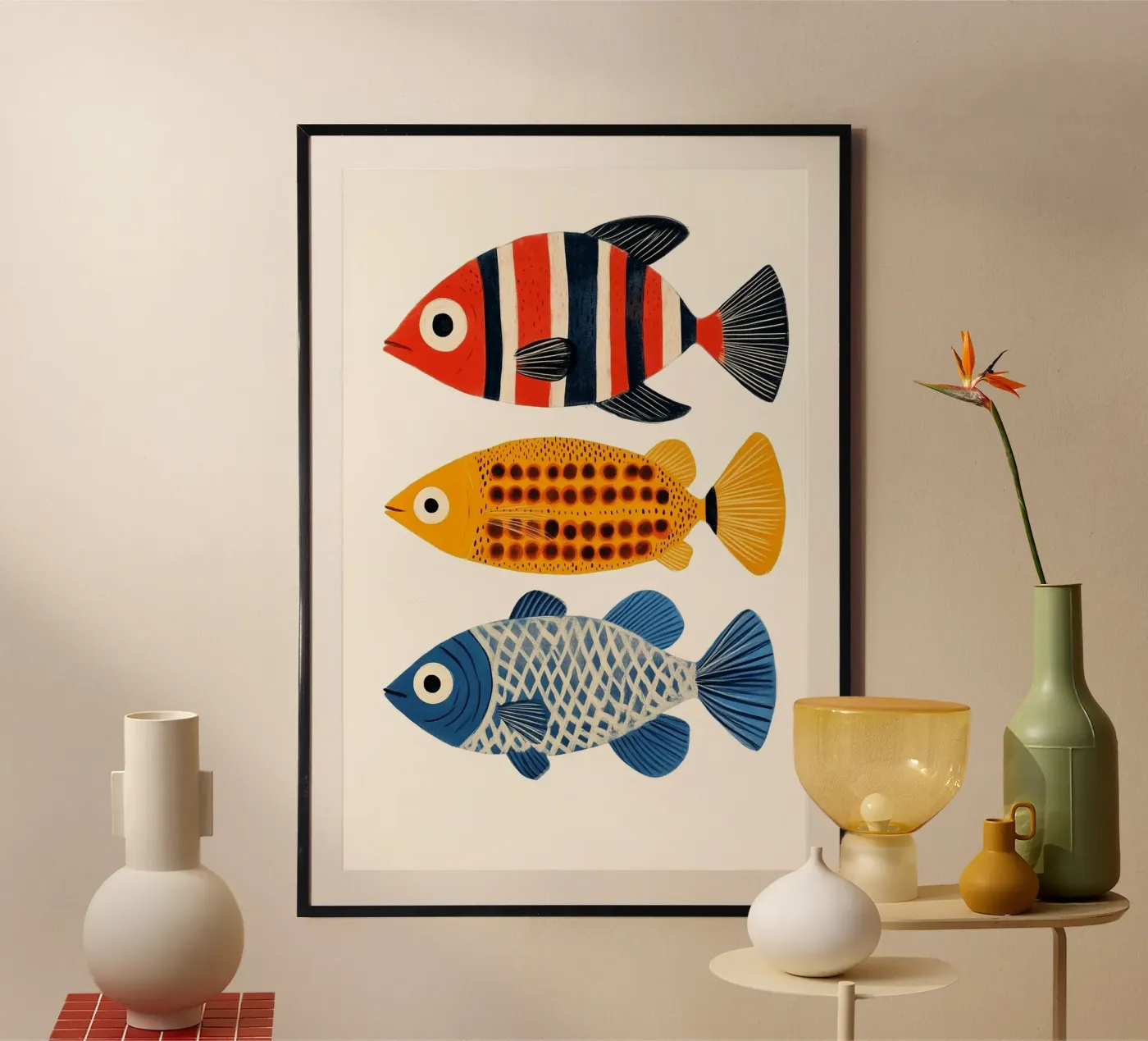 Trois poissons poster de Curious Canvas